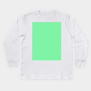 preppy candy solid pastel colors neon mint green Kids Long Sleeve T-Shirt